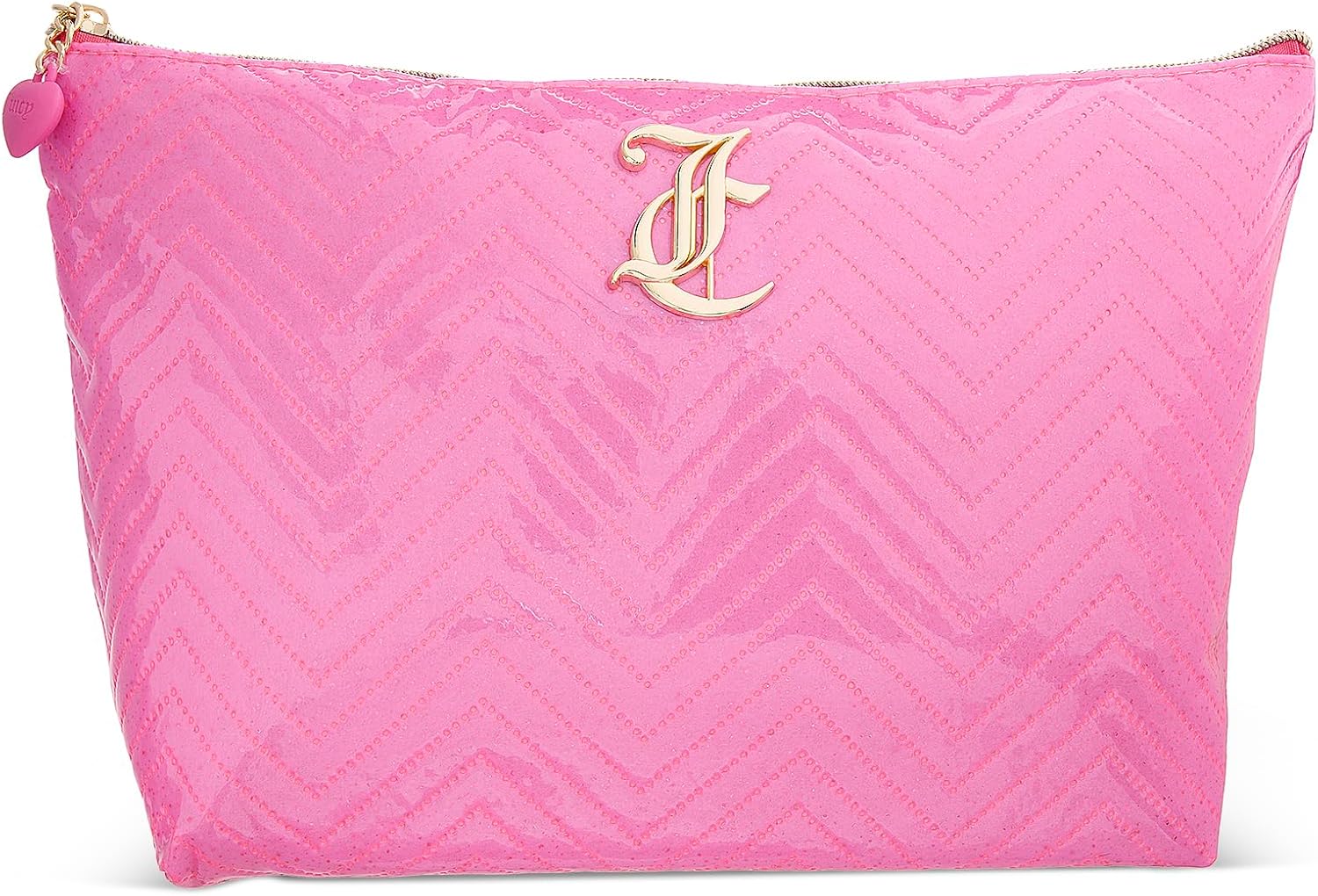 Juicy Couture Women's Cosmetics Bag - Travel Makeup and Toiletries Top Zip Pouch, Size One Size, Hot Pink
