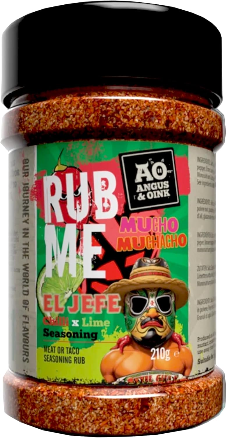 Angus & Oink | El Jefe Chilli x Lime Seasoning | Mexican Street Flavour | Perfect for Tacos, Nachos & Burritos | Gluten-Free | 210g