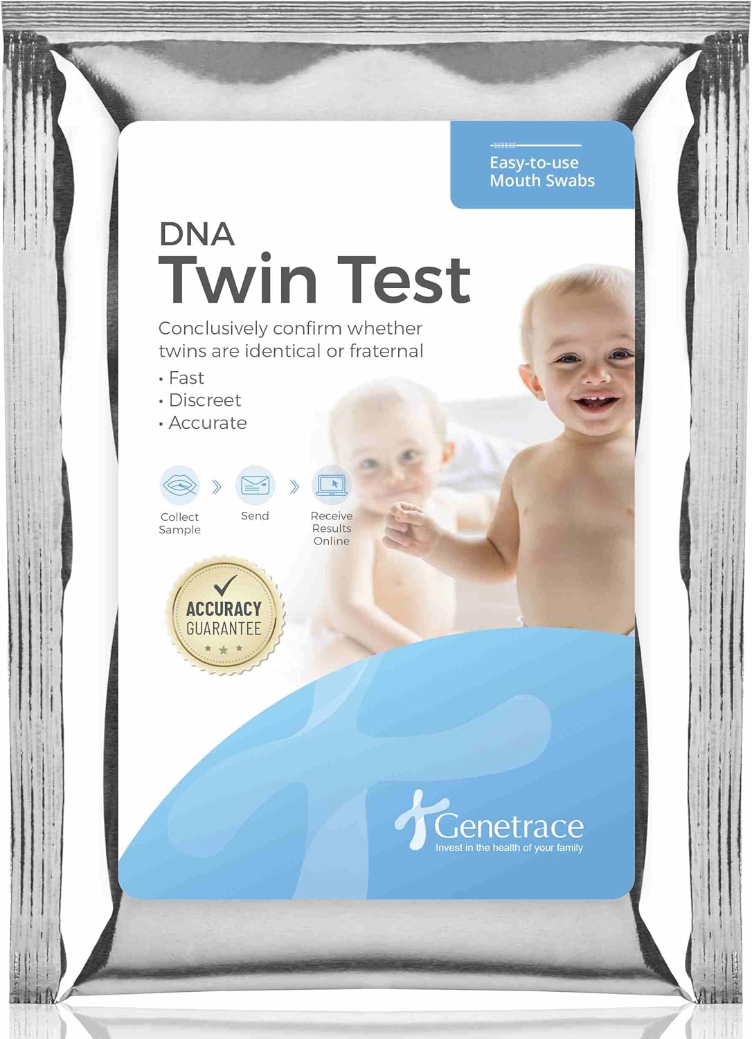 DNA Twin Test - Confirm Whether Twins are Fraternal or Identical - Lab Fees & Shipping Included - Results in 1-2 Days