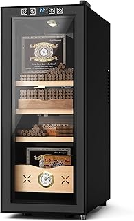 EUHOMY Electric Cigar Humidors, 35L Cigar Humidors, Cooling & Heating Humidor Cabinet with with Spanish Cedar Wood, Electric Cooler for 255 Counts with Digital Hygrometer, 4 Layers