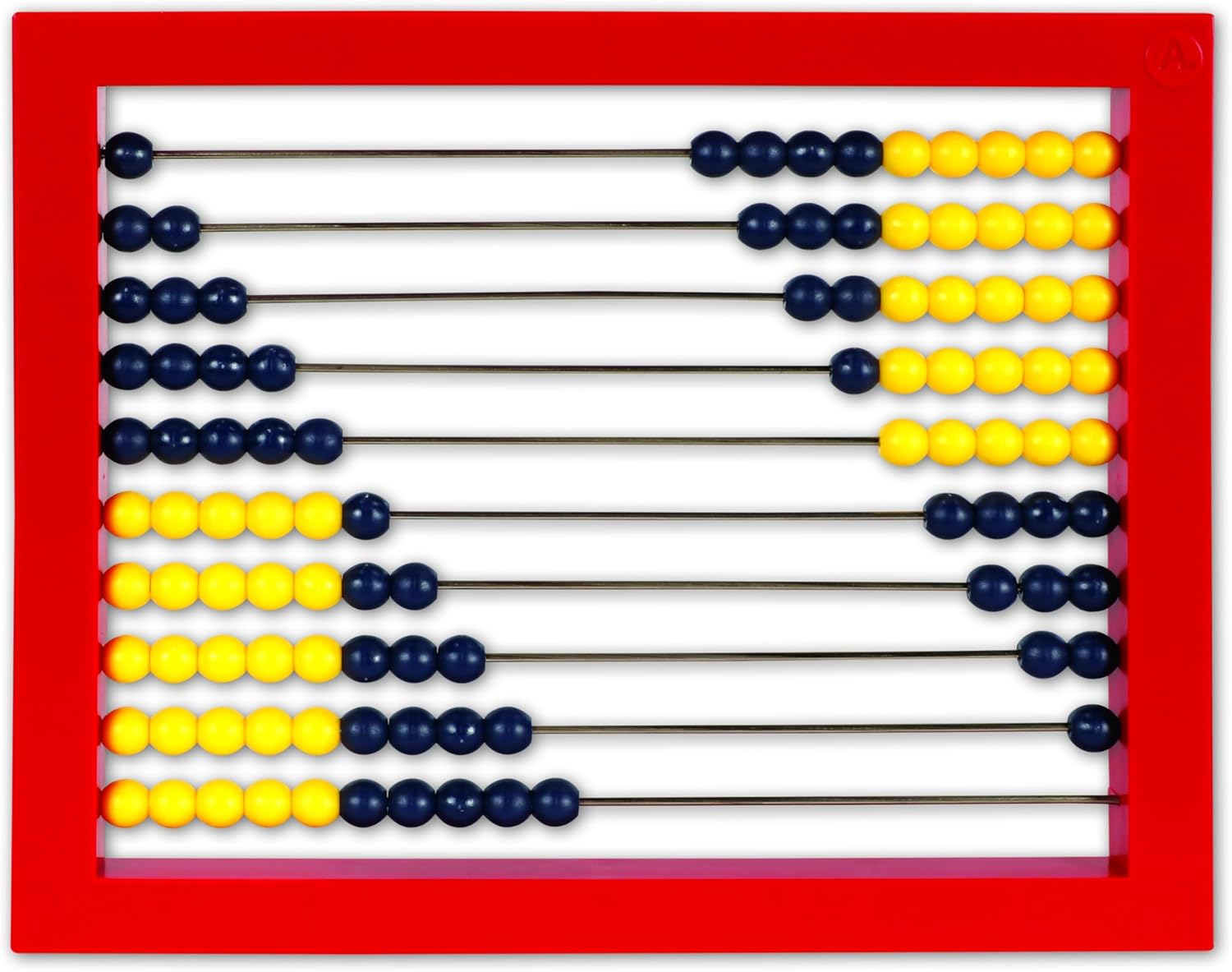 Learning Resources 2-Color Desktop Abacus, Red Frame, Color Coded, Math Concepts, Ages 5+