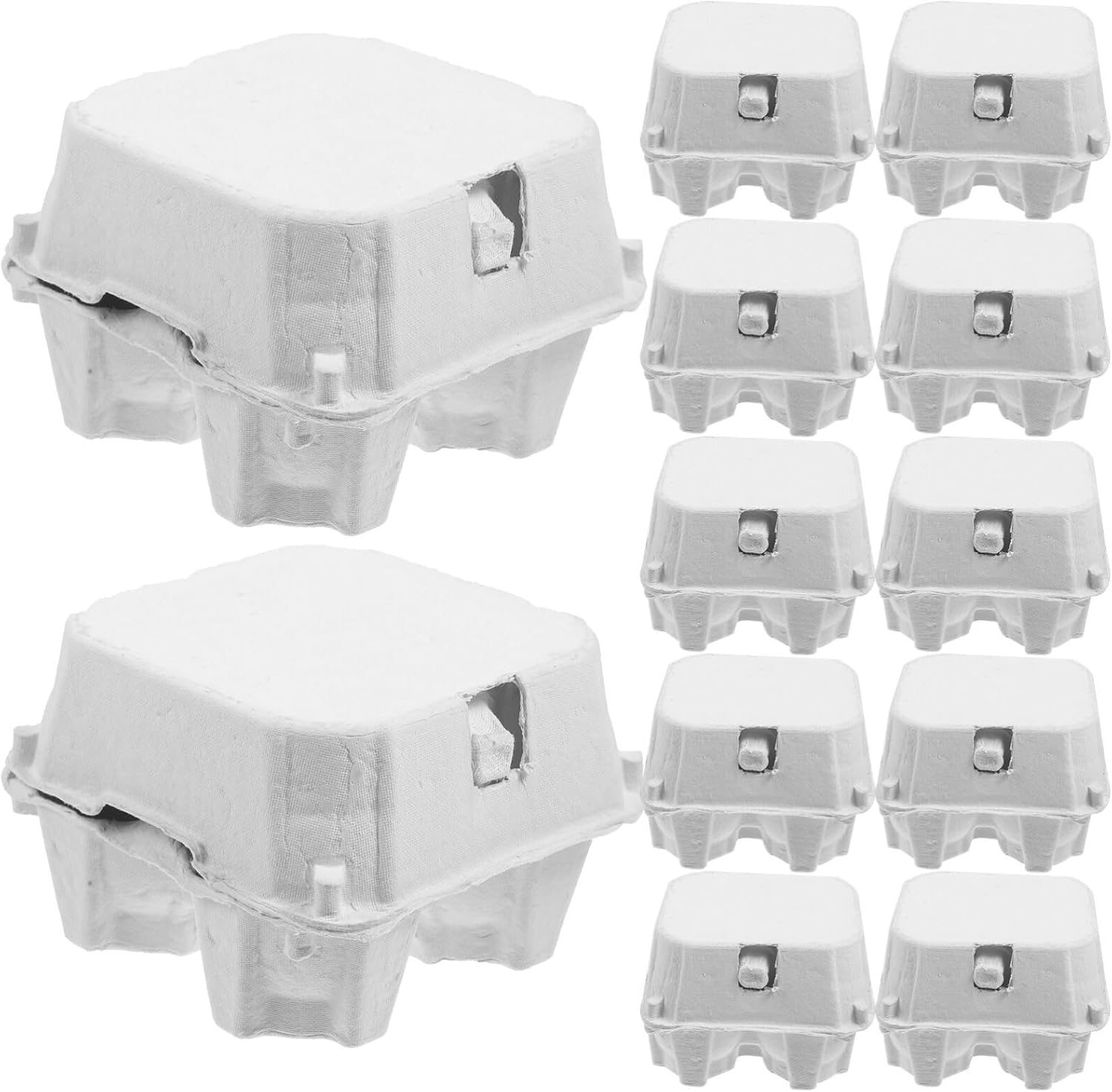 Garneck Paper Egg Cartons for Chicken Eggs, 12pcs Pulp Fiber Egg Box 4 Count Egg Storage Containers Holder for Family Farm Market Fridge Storing Chicken Duck Eggs