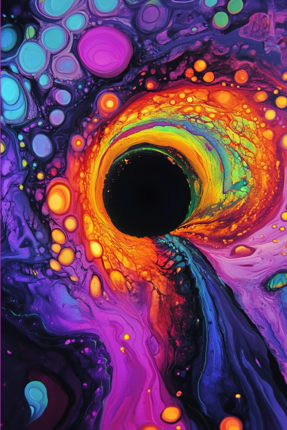 Libby Line by Design (Black Hole in Oil) - Composition Notebook Journal, 120 Pages, Wide-Ruled Lined Paper, Size (6 in x 9 in) – For Office, Home or School Supplies