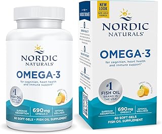 Nordic Naturals Omega-3, Lemon Flavor - 60 Soft Gels - 690 mg Omega-3 - Fish Oil - EPA & DHA - Immune Support, Brain & Heart Health, Optimal Wellness - Non-GMO - 30 Servings