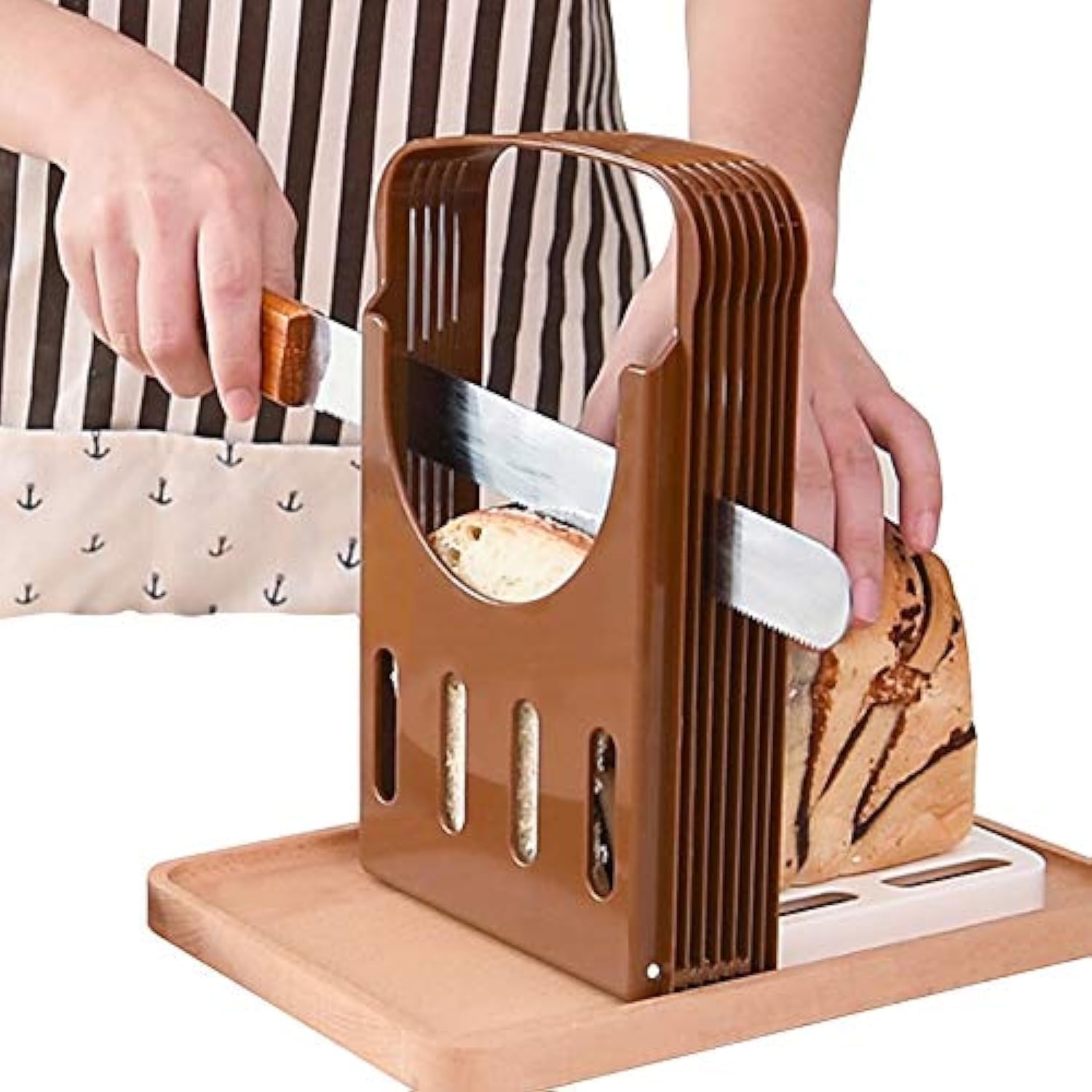 TCOTBE, Foldable Compact Bread Slicing Guide - Bake Slicer Cutter for Homemade Bread, Sandwiches