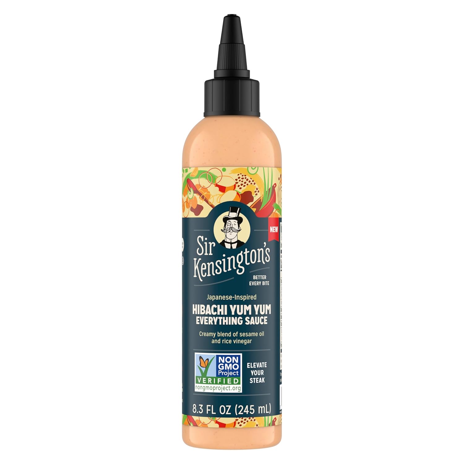 Sir Kensington's Everything Sauce Hibachi Yum Yum Sauce, 6 for Dressing, Dipping & Drizzling, Non-GMO, Certified Humane, Keto, Gluten Free, Kosher & Dairy Free, 8.3 oz
