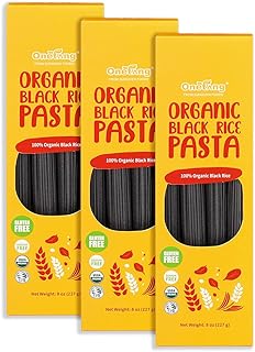 ONETANG Organic Black Rice Noodles 100% Organic Black Rice Gluten-Free Ramen Noodles Free-Sodium 0 Add Vegan Non-GMO Christmas Gift 8 Oz 3 Pack
