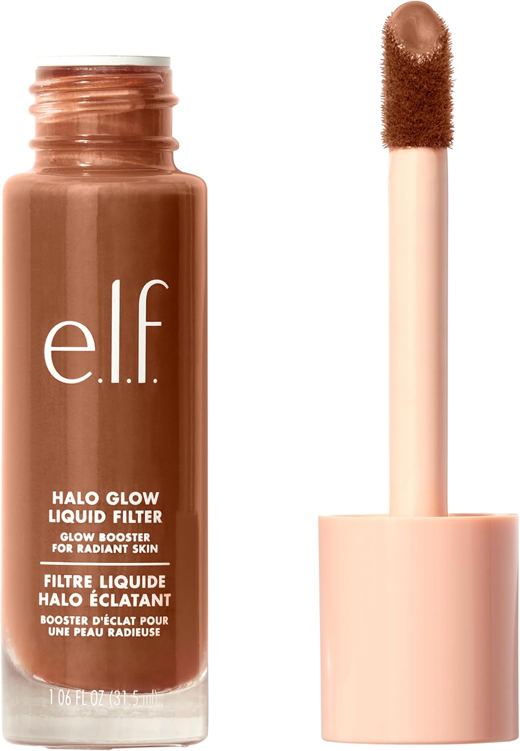 e.l.f. Halo Glow Liquid Filter, Complexion Booster For A Glowing, Soft-Focus Look, Infused With Hyaluronic Acid, Vegan & Cruelty-Free, 7 Deep - Rich