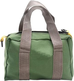 BLIRITEL 12 Inch Wide Mouth Tool Bag, Heavy Duty Canvas Tool Storage Bag, Large Capacity Handbag, Multi-function Tool Organizer Tote Bag for Storage Wrenches Pliers (Green - 12 Inch)