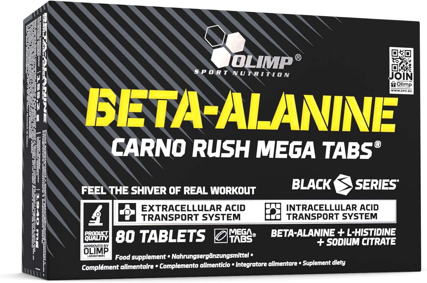 Olimp Labs Beta-Alanine Capsules, Carno Rush, Pack of 80 Mega Tablets, BETA-Alanine CARNO Rush
