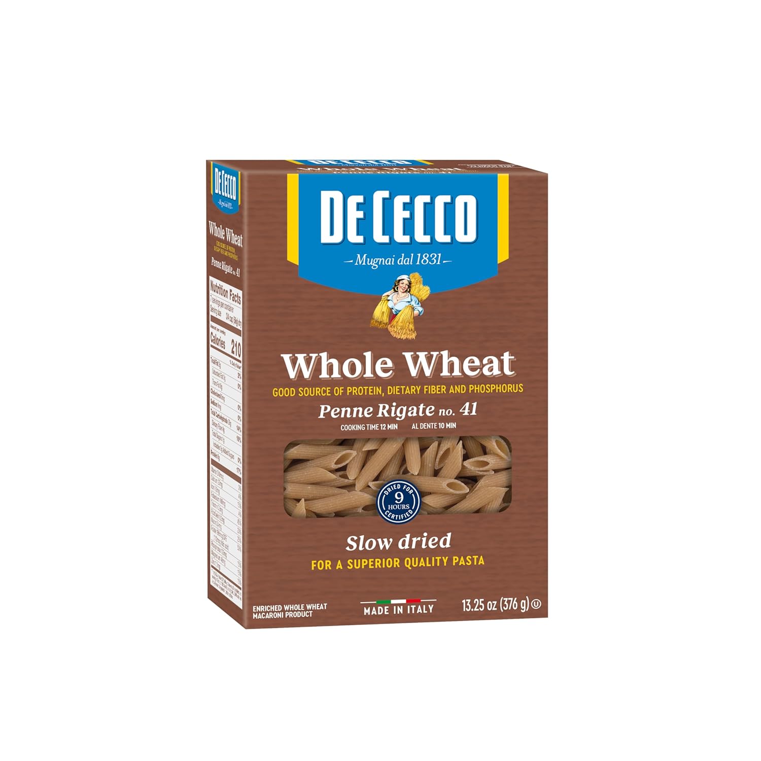 De Cecco Penne Rigate Whole Wheat, 13.25 oz