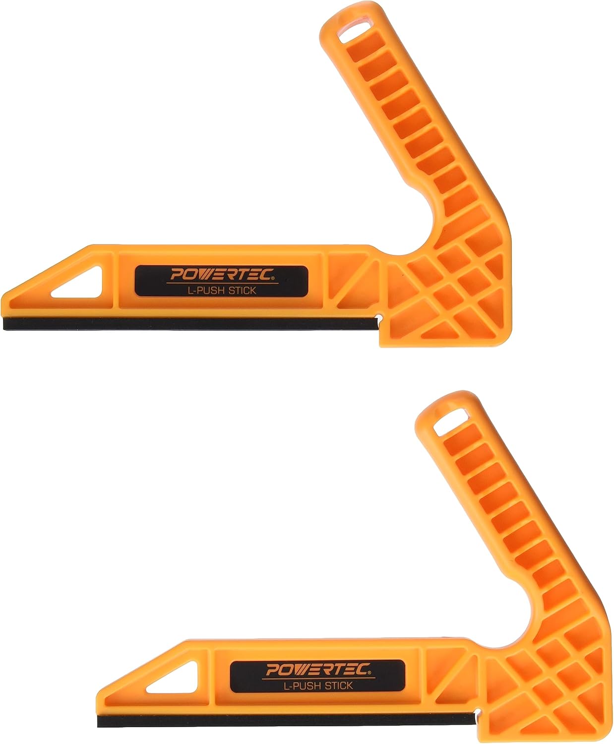 POWERTEC 71338 Plastic L-Push Stick | Deluxe L-Shaped Woodworking Push Tools – 2 Pack (Patent Pending)