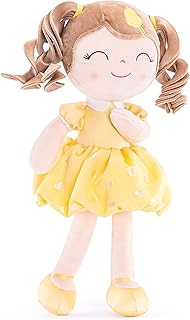 Gloveleya Baby Doll Gifts Plush Curly Girl Toys with Love 16" Yellow