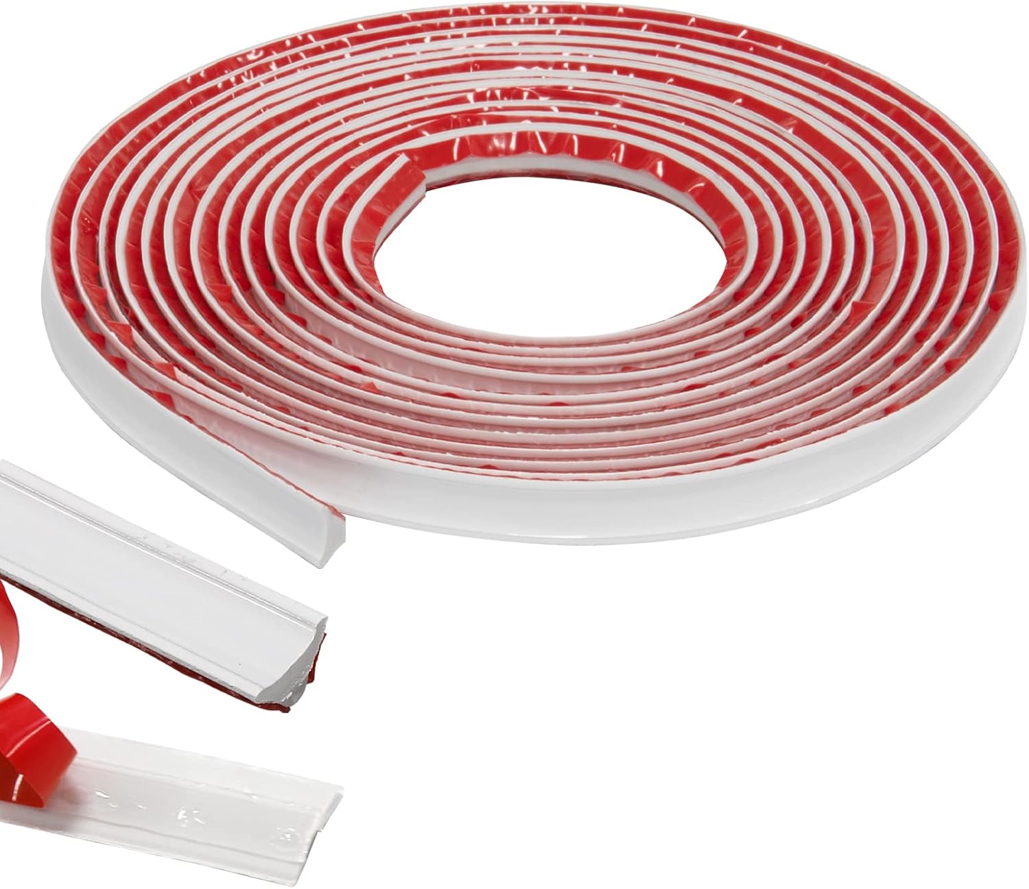Flexible Trim Caulk Strip Wall Moulding Trim, 1/2 in x16 Ft Peel and Stick Trim for Wall Corner Deco, Ceiling, Backsplash Tile Edge, Countertops, Baseboard, Floor(White)