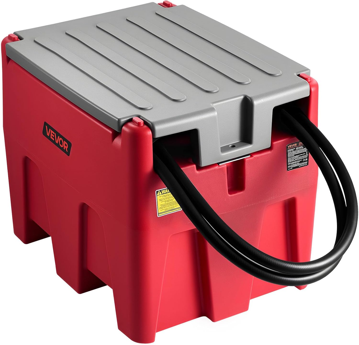 VEVOR Transfer Tank, 58 Gallon Capacity & 12V Electric Transfer Pump, Fuel Tank with 10 GPM Flow Rate and 13.1ft Rubber Hose, PE Transfer Tanks for Easy Fuel Transportation, Red