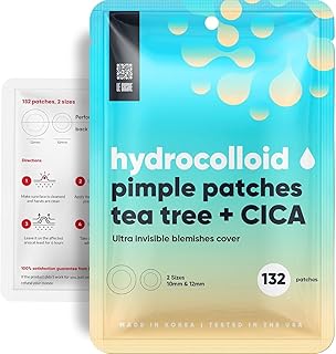 LE GUSHE Korean Pimple Patches for Face (132 dots) - Hydrocolloid Acne Patches with Tea Tree Oil - Invisible Blemish Patches - Dermatologist Tested Zit Patches | Korean Skin Care