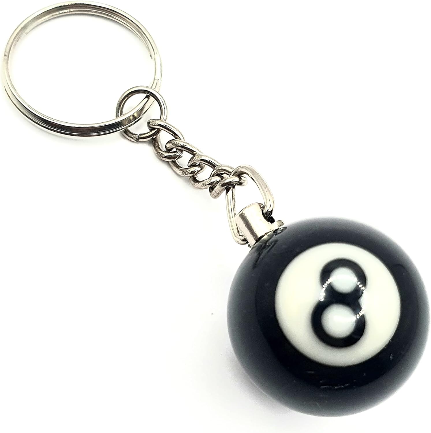 8 Ball Black Pool Ball Keyring Keychain