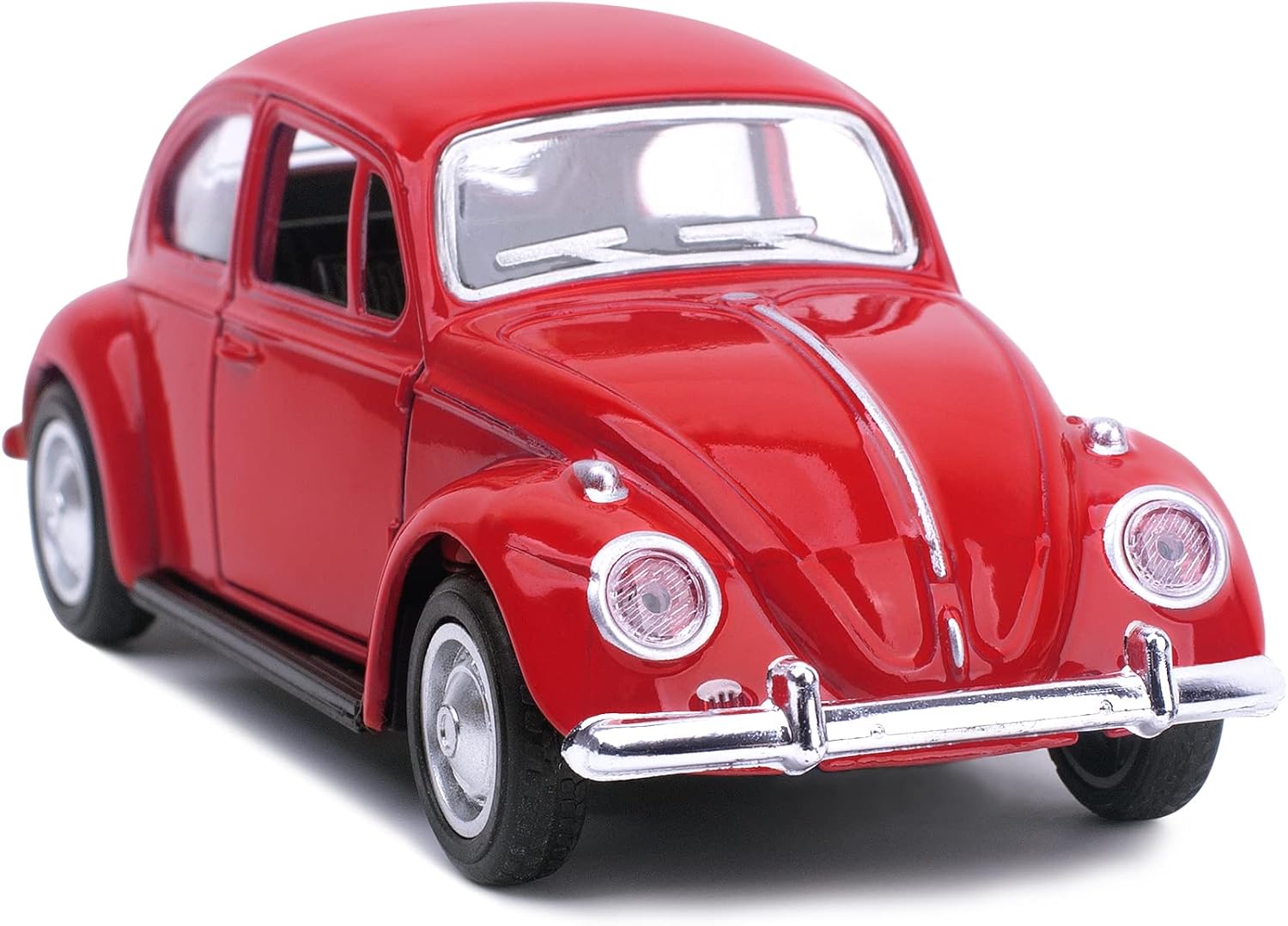 Berry President 1967 Classic Beetle Bug Vintage 1/32 Scale Diecast Metal Pull Back Car Model Toy for Gift/Kids (RED)
