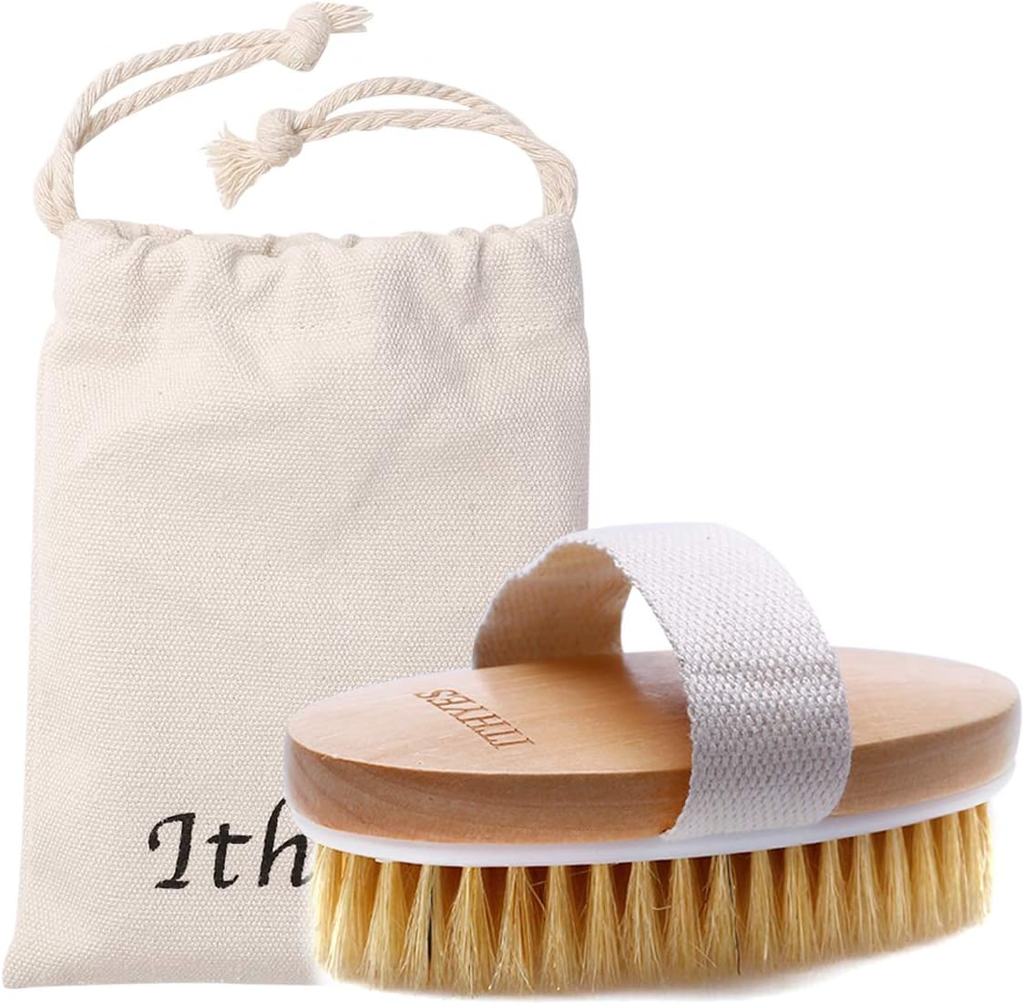 Ithyes Dry Brushing Body Brush Exfoliating Brush Natural Bristle Bath Brush for Remove Dead Skin Toxins Cellulite,Treatment,Improves Lymphatic Functions,Exfoliates,Stimulates Blood Circulation