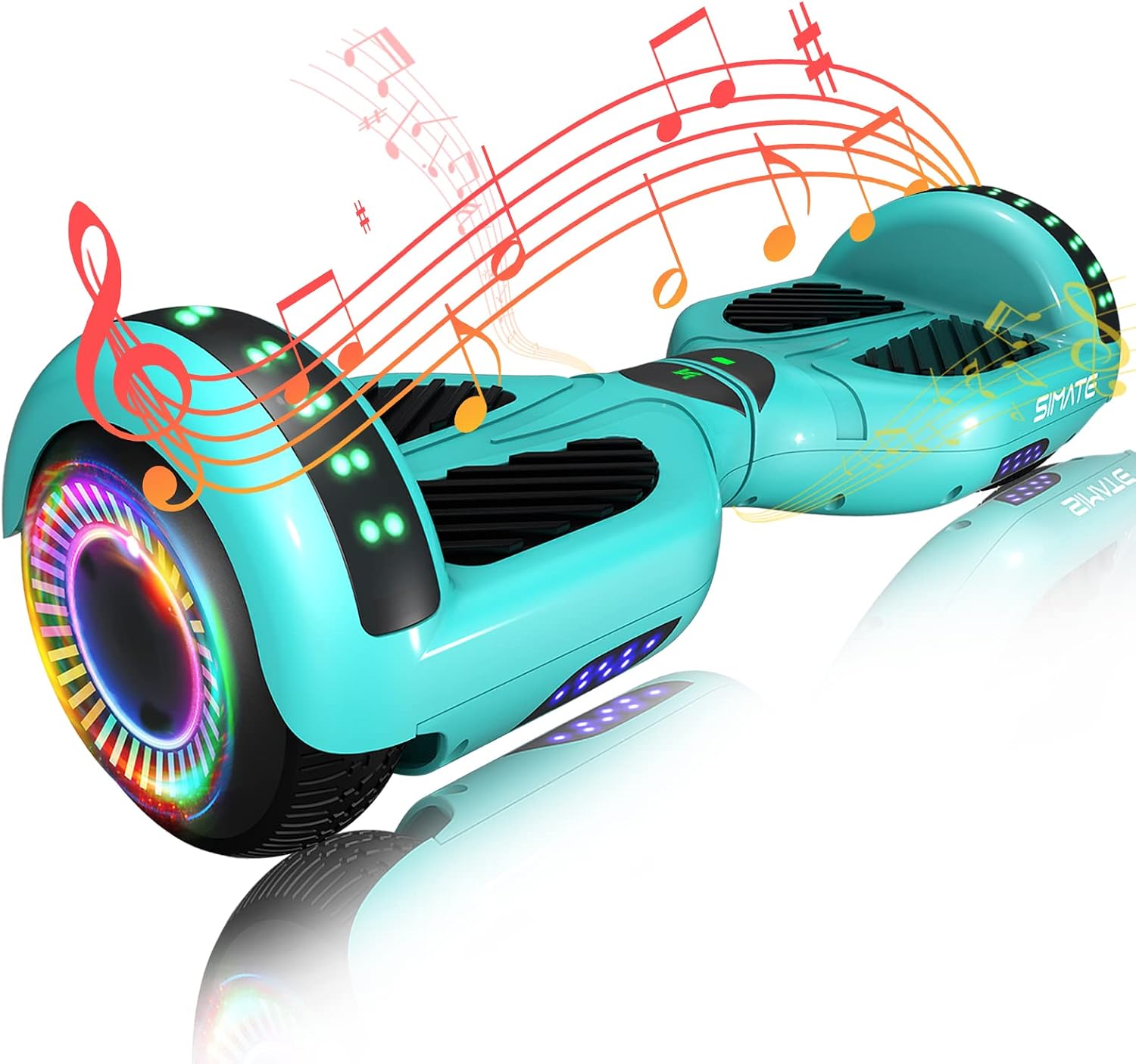 SIMATE Hoverboard, Bluetooth All Terrain Hover Boards with LED Lights and APP Control, Gifts for Kids Adults Girls Boys, for All Ages