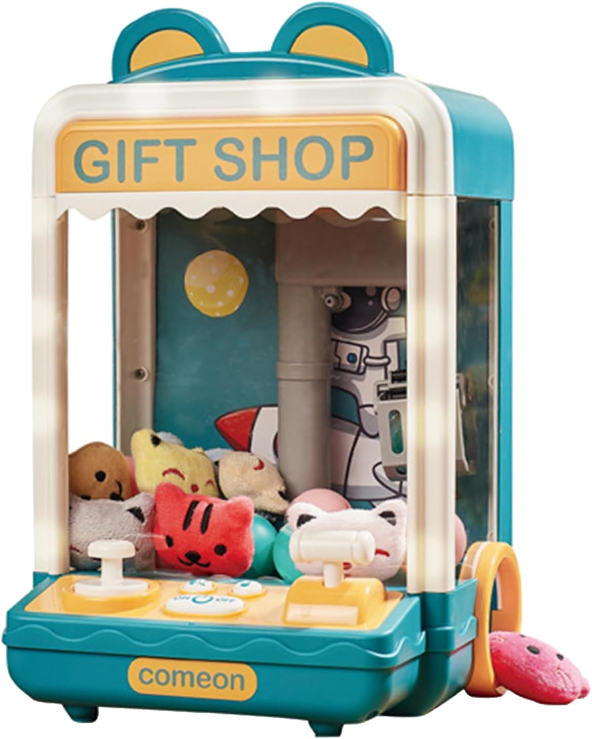 Claw Machine Adjustable Sounds and Music Kids Claw Machine with 10 Plush ＆ Capsule Toys Arcade Game Mini Vending Machine Birthday Gifts for Girls Bear