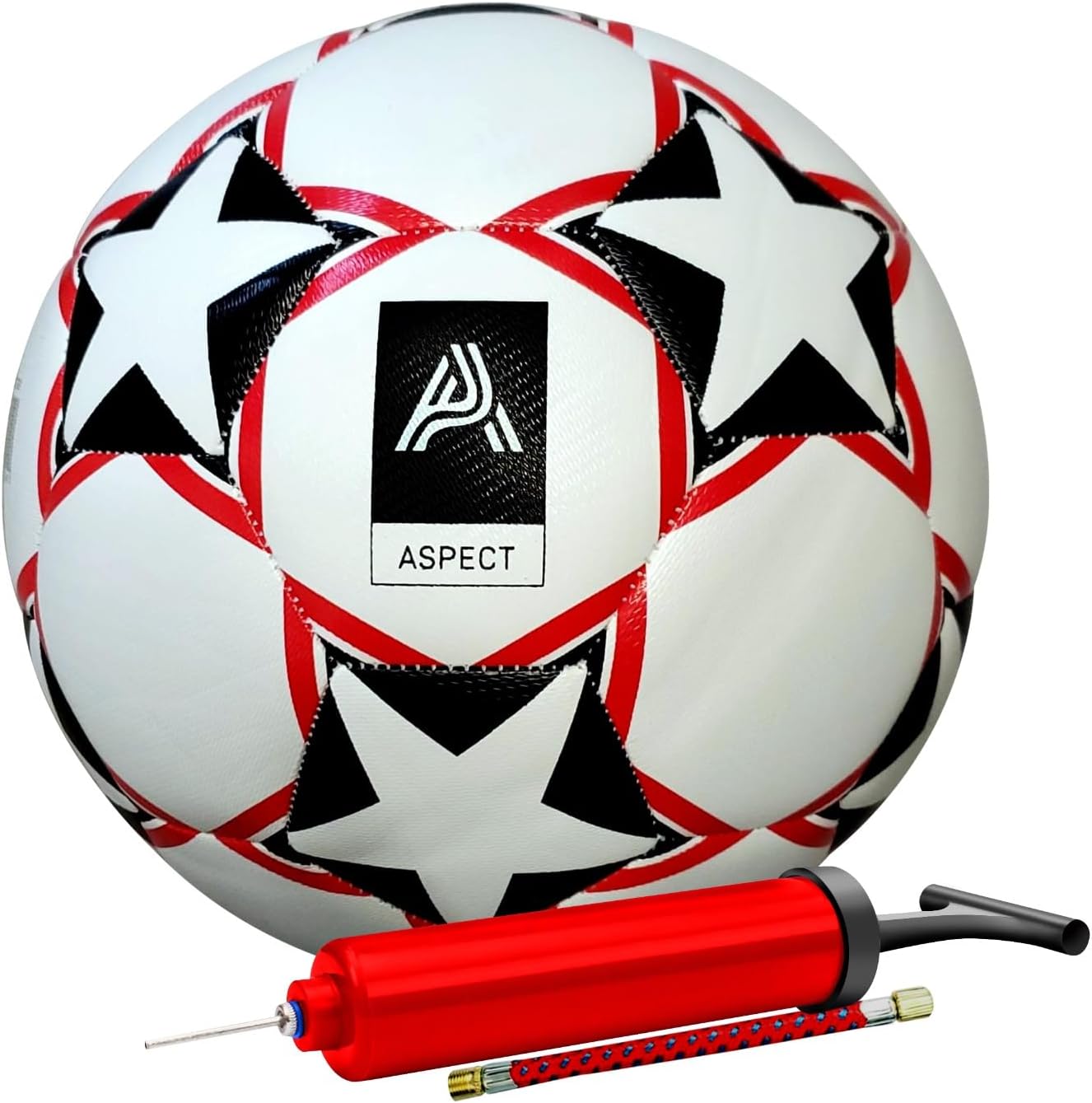 Aspect Football Ball Size 5 With Air Pump Small and Lightweight Ideal Football Gifts for Boys Soft Indoor&Outdoor Soccer Ball for Kids & Adults Training, Leather Football, Perfect for Futsal(Assorted)