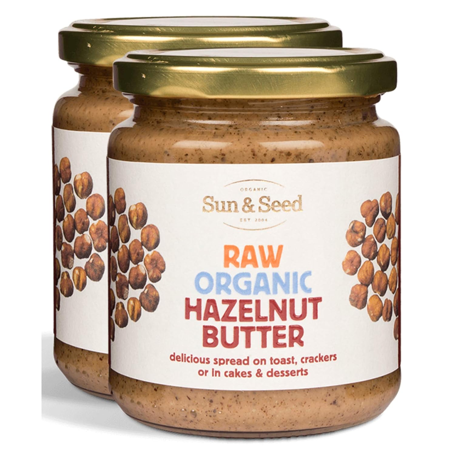 Sun & Seed - Raw Organic Nut Butter Spreads - Gluten-Free and Keto Friendly - Ultra Nutritious (250g) (Hazelnut (2 Pack))