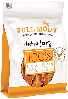 Full Moon Chicken Jerky Healthy All Natural Dog Treats Human Grade Made in USA Grain Free 24 oz