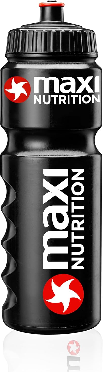 Maximuscle | Durable Bio-Based Sports Bottle for Working Out, Fitness, Hiking, Outdoor Sports | Pro-Athletes Reusable Water Bottle - Black, 750ml