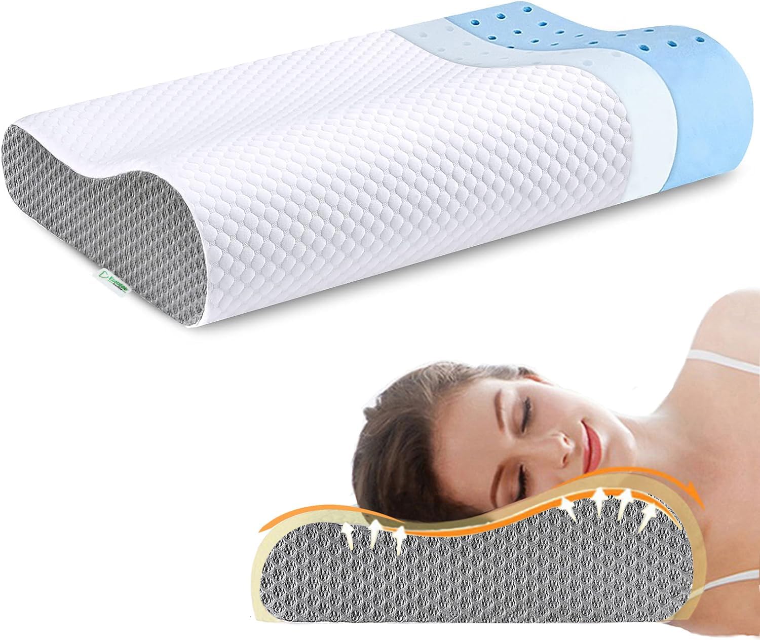 2025 New Upgrade Memory Foam Pillow- Cervical Orthopedic Deep Sleep Neck Pillow-Superior Comfort for Neck Shoulder Pain Sleeping