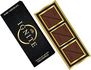 Ignite Dark Chocolate Bars - Premium Dark Chocolate Squares for Couples - 60% Cocoa, Vegetarian - Crafted with Epimedium and Maca Root for a Delightful Experience - Ideal for Men & Women - Pack of 1