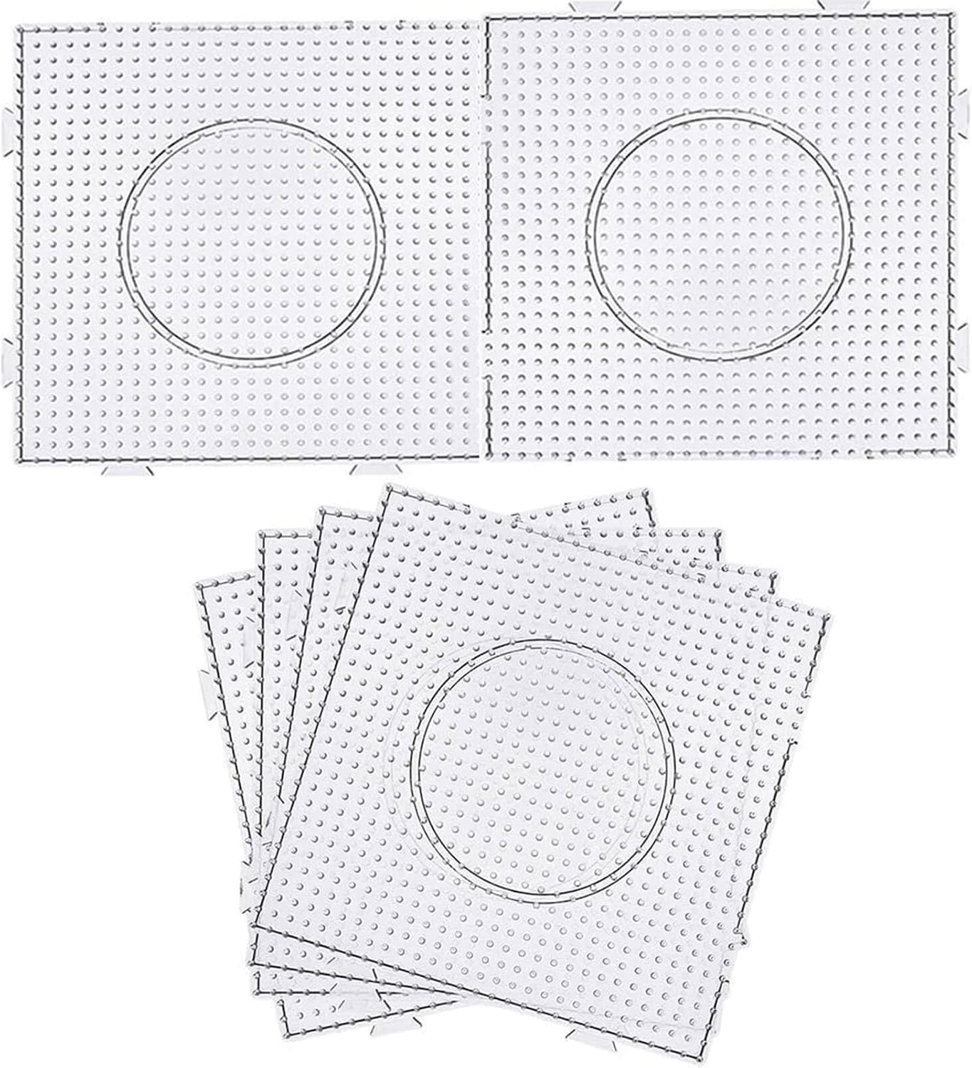 BANCHELLE Fuse Beads Boards 5mm, PegBoards Plastic Kits Large Square Clear, 6 PCS