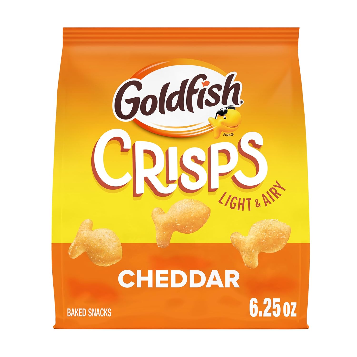 Goldfish Crisps Cheddar Cheese Baked Chip Cracker Snack, 6.25 Oz Bag