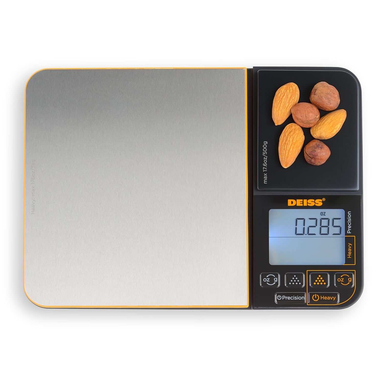 Deiss PRO Dual Platform Digital Kitchen and Food Scale - 11lb Capacity & 17.6oz Capacity Precision Kitchen Scale, Digital Scale for Baking, Cooking, Meal Prep, Food Scales Grams and Ounces