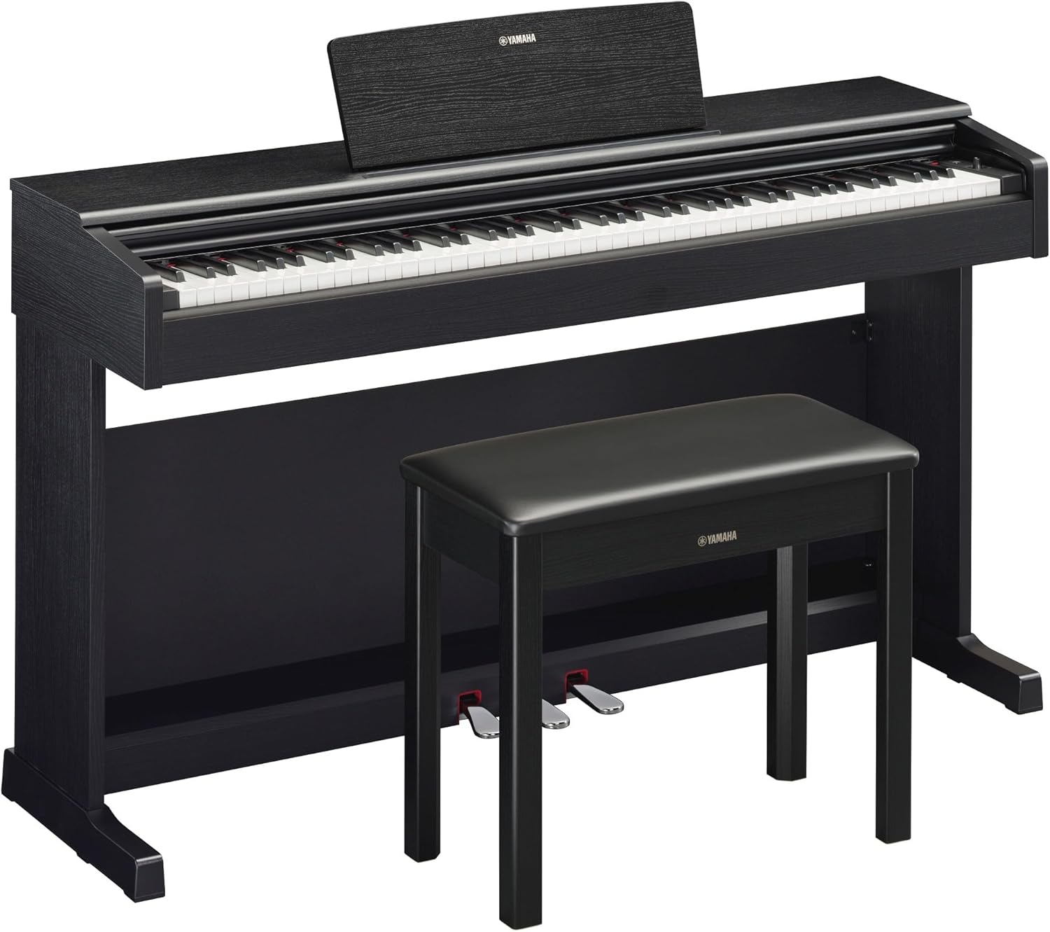 Yamaha Arius, 88-Key Weighted Action Digital Aspiring Musicians, CFX Concert Grand Piano Voice, 3-Pedal Unit, Bench Included, Classic Upright Design, Black, (YDP145B)