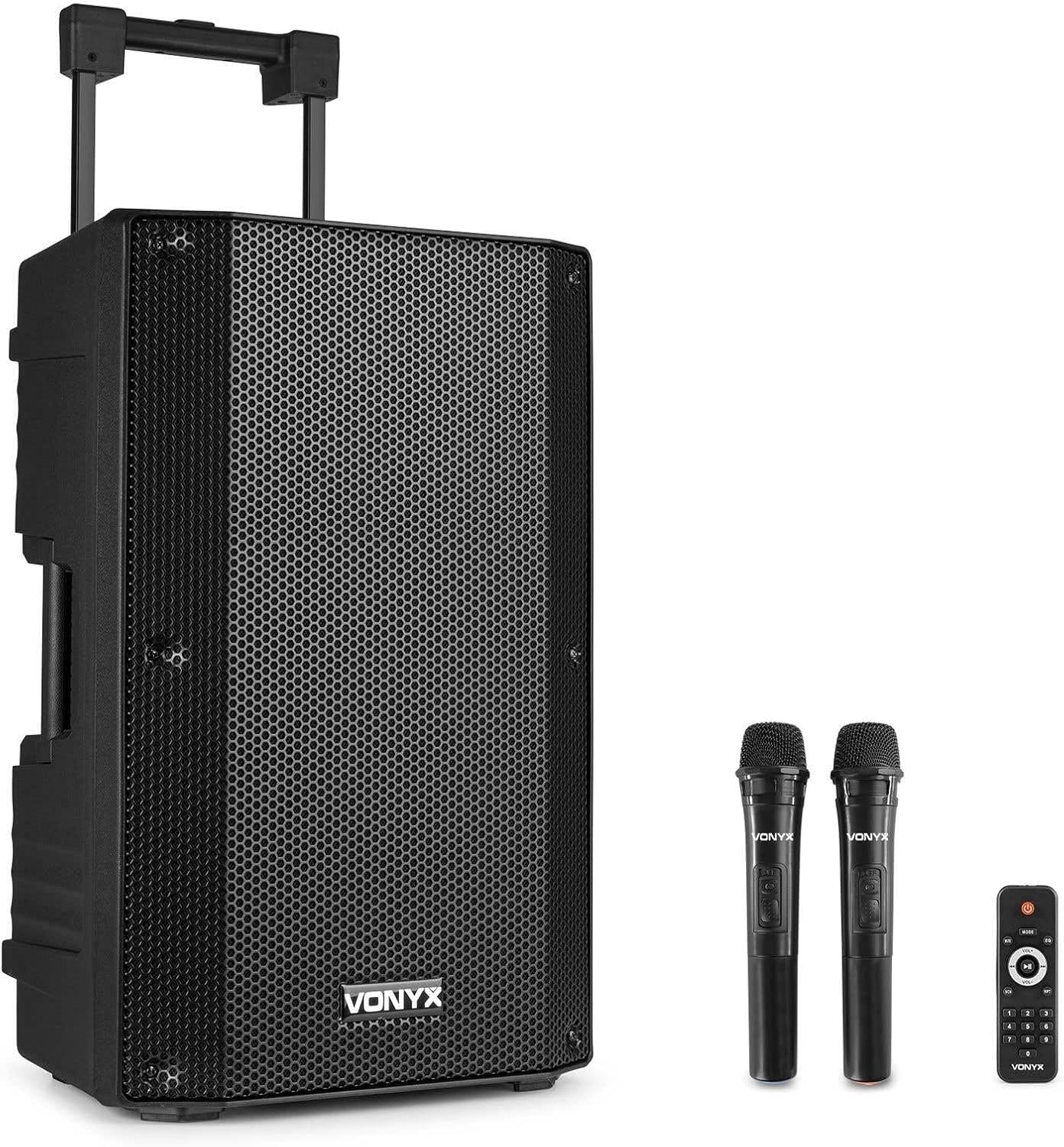 VONYX VSA500 12-Inch Portable PA System with 2 Wireless Mics, 800W Portable PA Speaker, Complete Sound System for Events, Parties, Public Speaking, Versatile and Durable Audio Solution