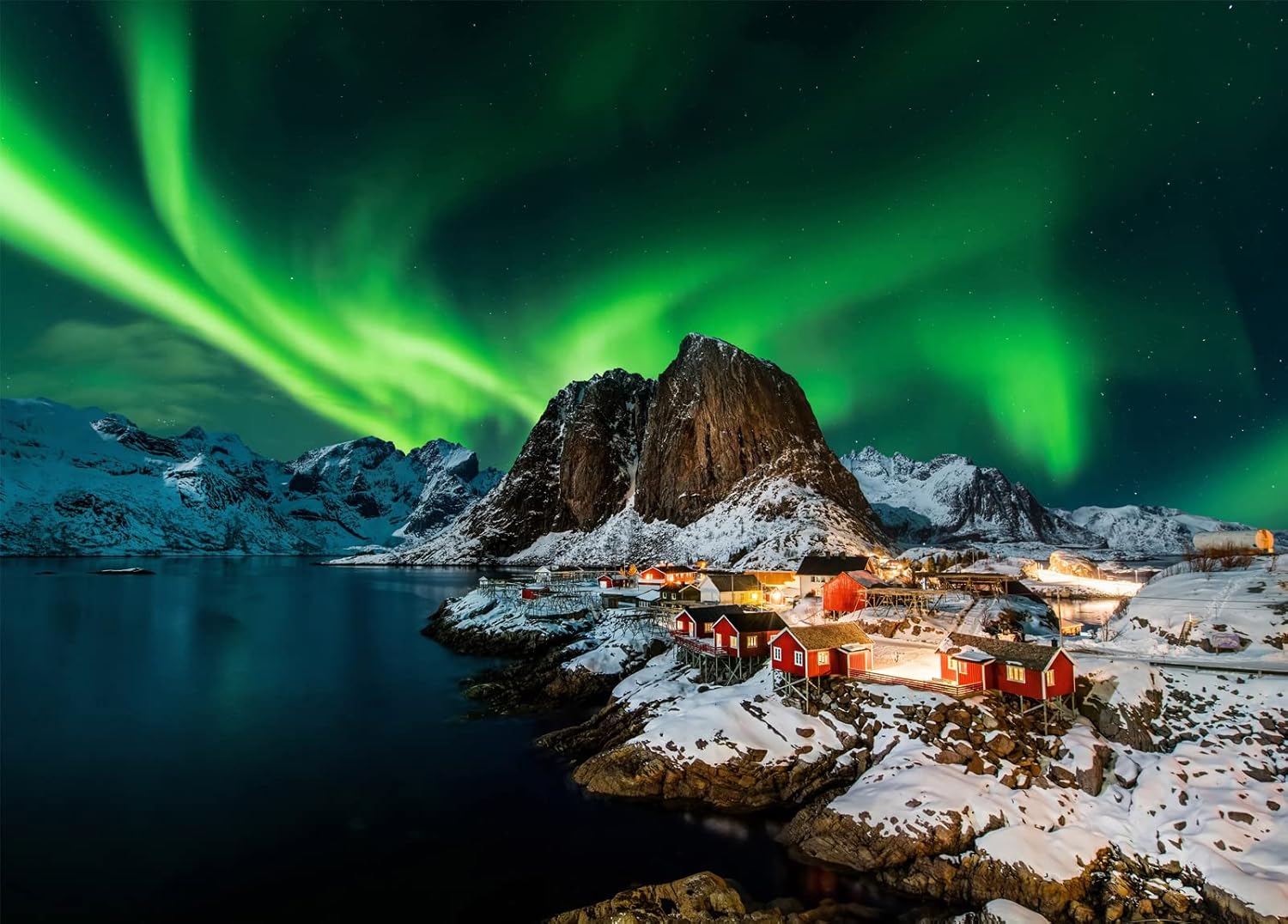 HUADADA Jigsaw Puzzles for Adults 1000 Piece Jigsaws Puzzles for Adults,Jigsaw Puzzle 1000 Pieces for Adult Challenging Puzzle Games .Northern Lights in Norway