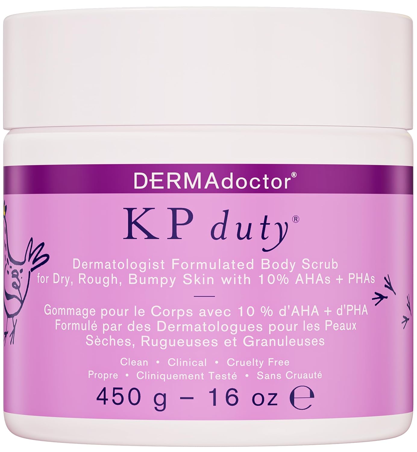 DERMAdoctor KP Bump Eraser Body Scrub Dermatologist Formulated Exfoliant | Keratosis Pilaris Treatment For Dry And Bumpy Skin 10% AHAs + PHAs - 16 fl oz