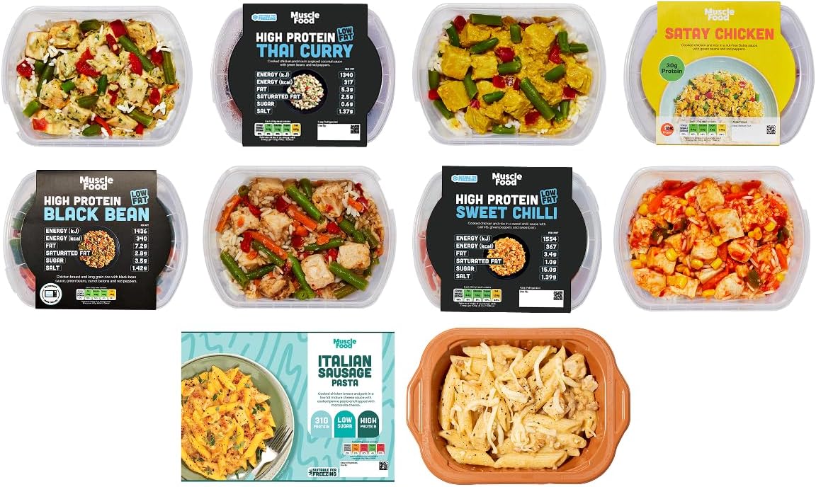 MuscleFood High Protein, Calorie Controlled Ready Meal Bundle | Freezer-Freindly | Delivered Chilled | (10 meals)