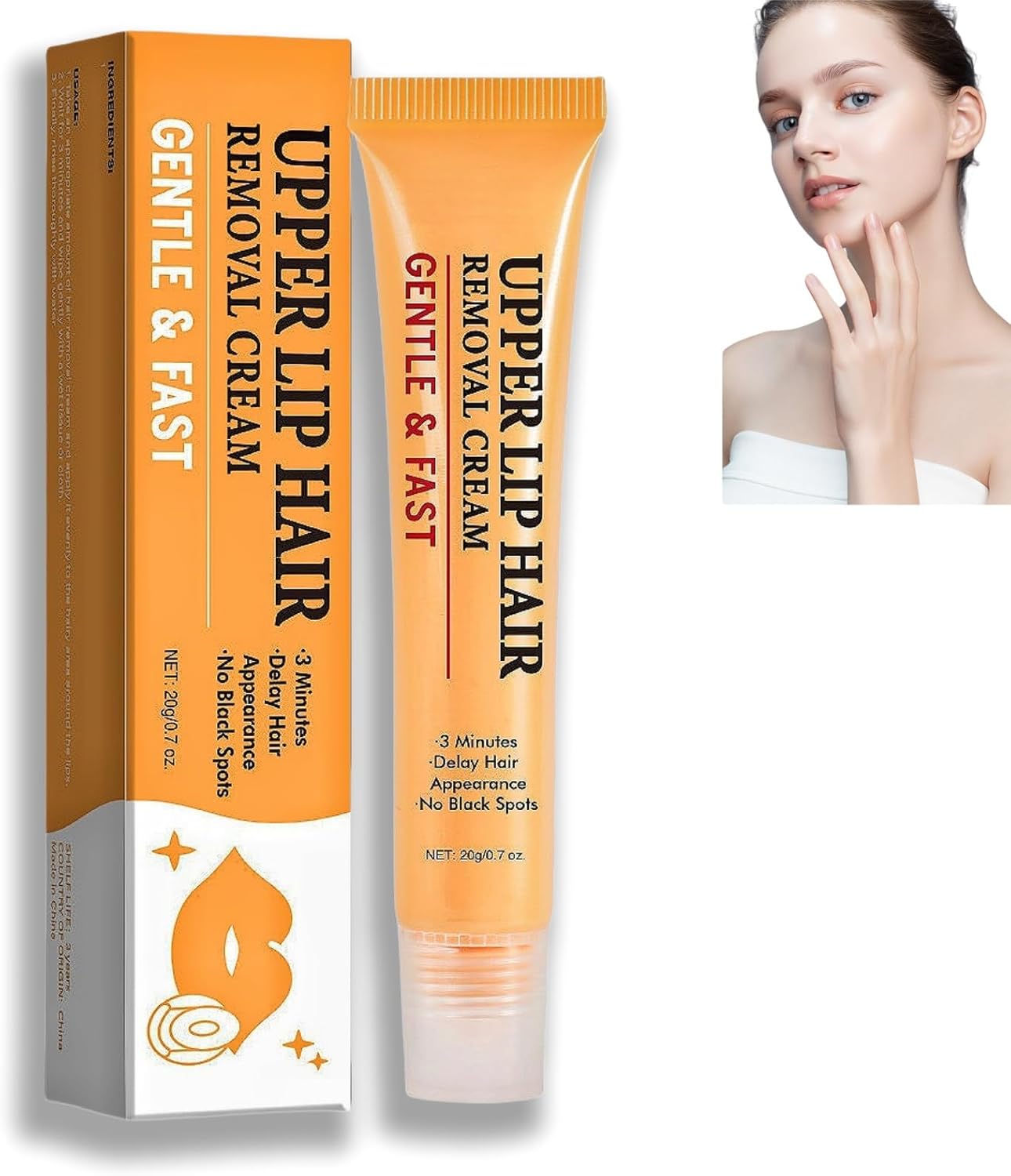 Moisturizing Facial Hair Removal Cream, Upper Lip Hair Remover,Facial Hair Remover for Women,Ha-ir Remov-er Cre-am,Fa-cial Hair Rem-over for Delaying Hair Growth, Depilatory Crea-m