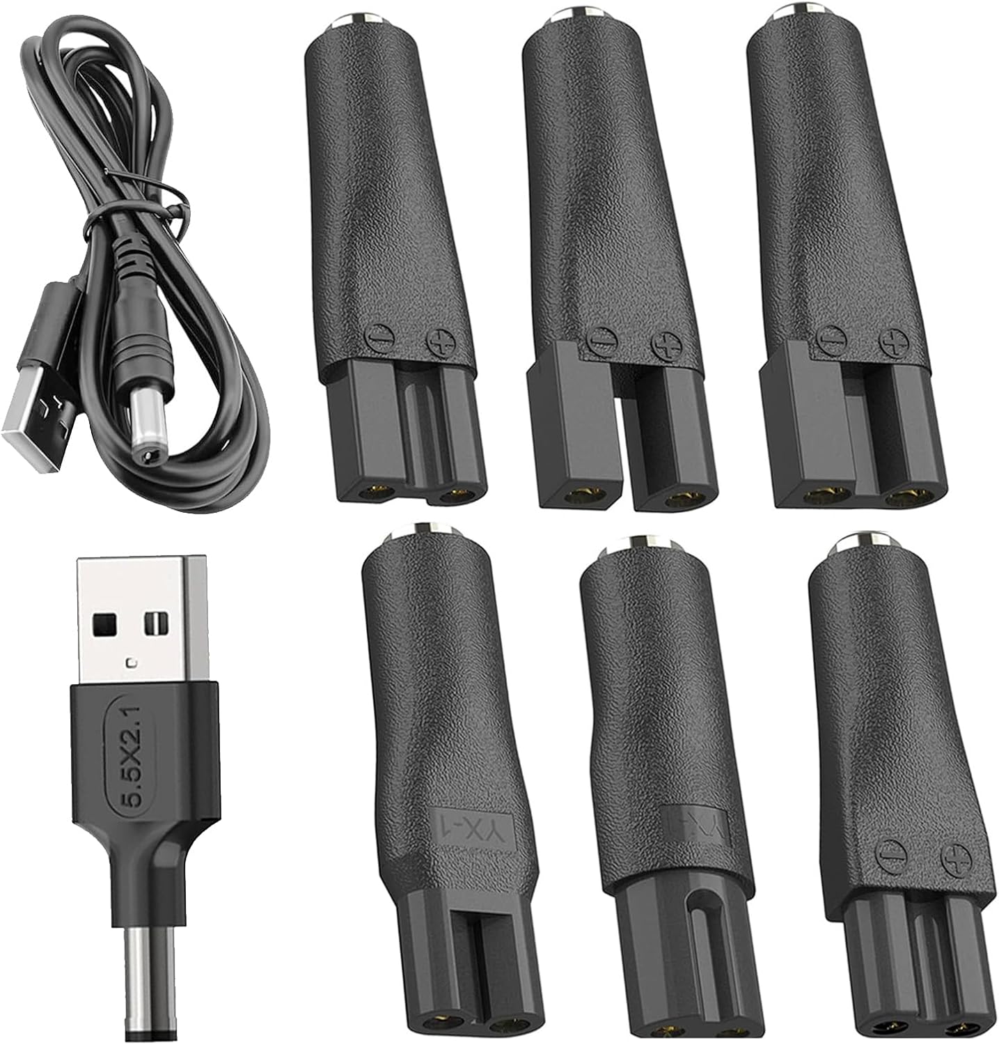 8Pcs USB Shaver Charger Cable Kit,5V USB Black Electric Shaver Chargers & Power Supplies for Hair Clippers, Beard Trimmers, Shavers, Beauty Instruments, Desk Lamps, Purifiers