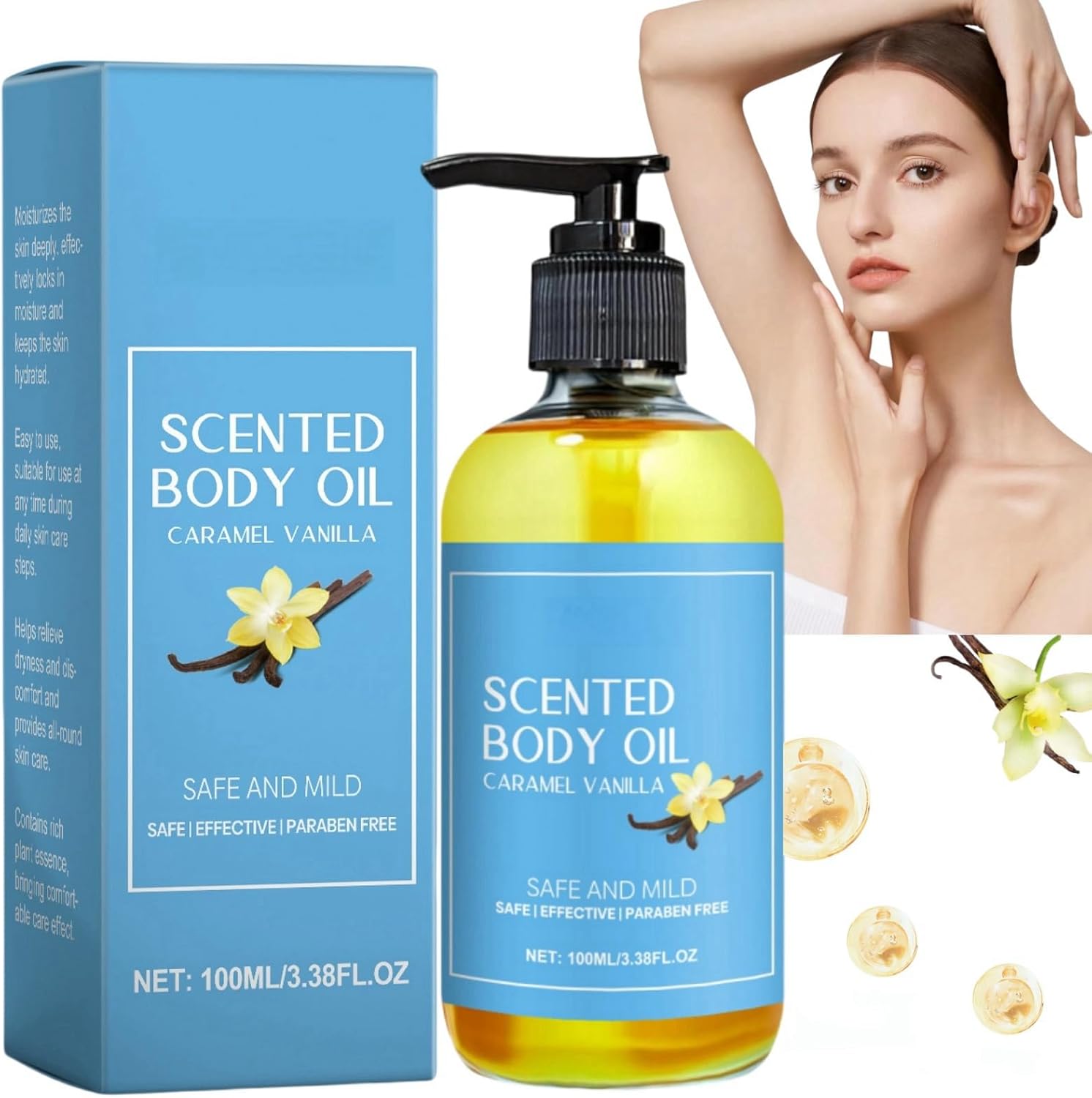 100ml,Body Oil Caramel Vanilla,Fragrances Body Oil,Body Oil Vanilla,Body Oil,Body Oils For Women,Scented Body Oil,Nourish Vanilla Body Oil,Vanilla Moisturiser,Body Massage Oil