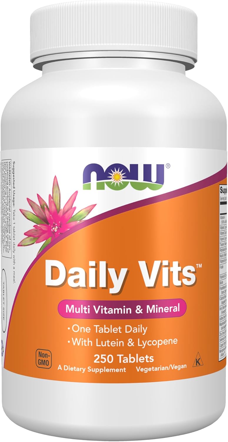 NOW Foods Supplements, Daily Vits™, One Tablet Daily with Lutein & Lycopene, 250 Tablets