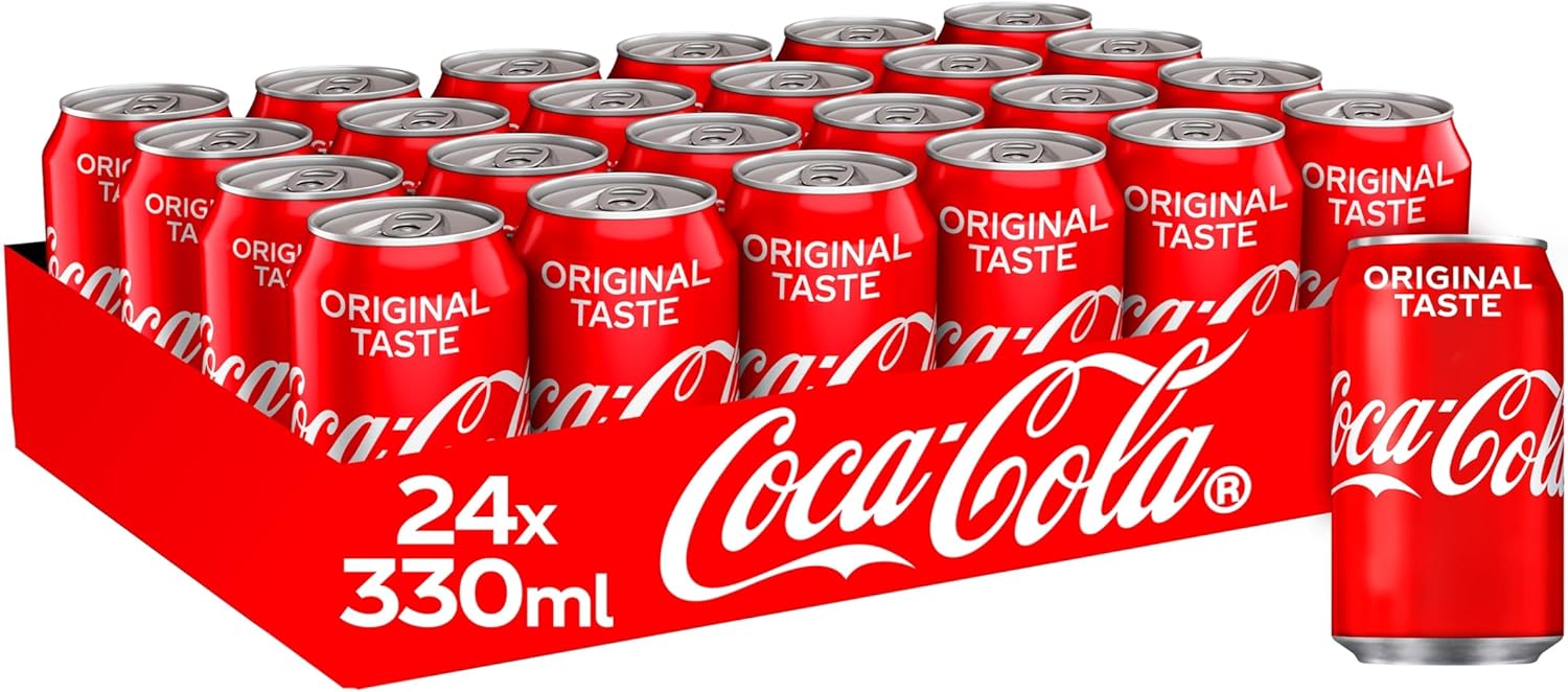 Coca Cola Classic Can Cola, Tray 330 ml (Pack of 24)