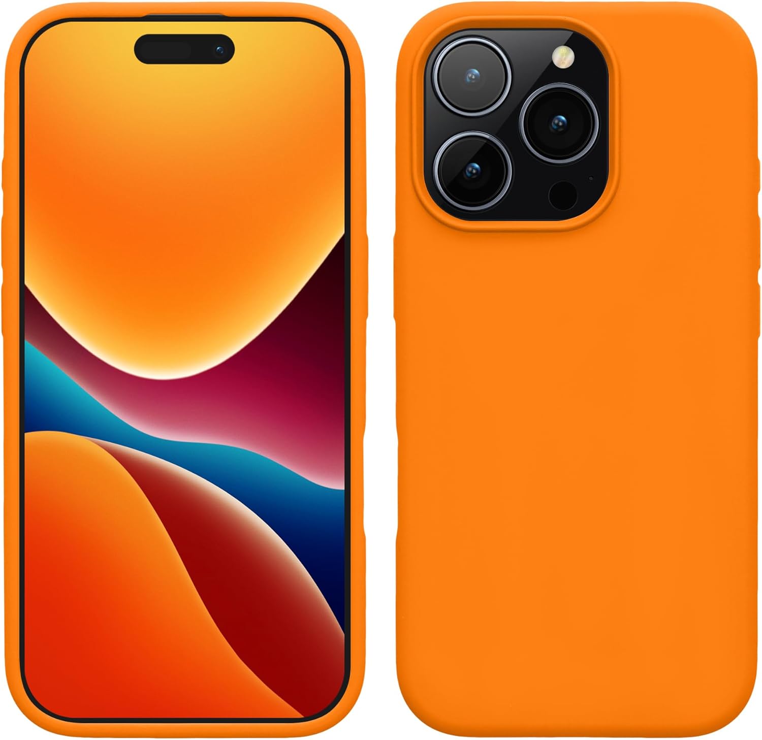 kwmobile Case Compatible with Apple iPhone 16 Pro Case - TPU Silicone Phone Cover with Soft Finish - Fruity Orange