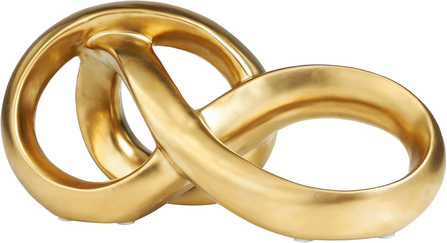 Deco 79 Ceramic Abstract Decorative Sculpture Infinity Loop Home Decor Statue, Accent Figurine 11" x 5" x 5", Gold