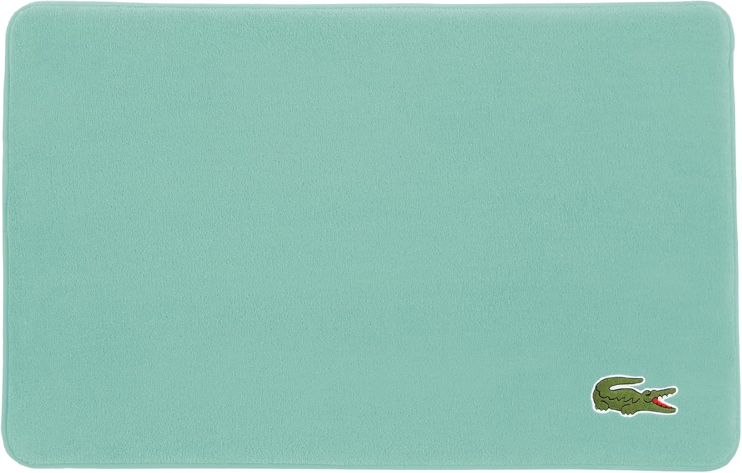 Lacoste Memory Foam Bath Rug – Ultra Soft Fleece Bathroom Mat with Embroidered Crocodile Logo, Super Absorbent, Non-Slip Backing, Machine Washable, Plush & Stylish 19"x30" – Beach Glass