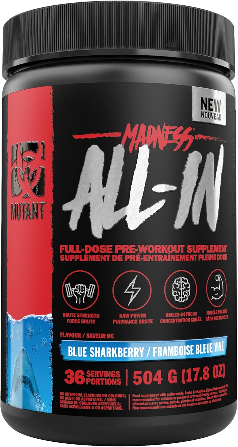 MUTANT Madness All-in | Full Dosed Pre-Workout Supplement | with Creatine Monohydrate | 504 G | Blue Sharkberry