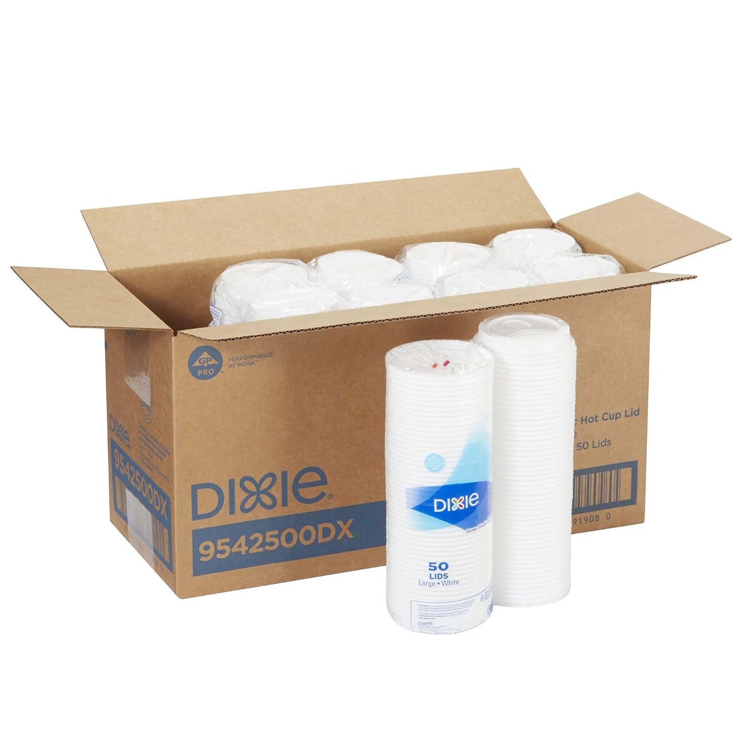 Georgia-Pacific Dixie 10-20 oz. Dome Hot Coffee Cup Lid by GP PRO (Georgia-Pacific), White, 9542500DX, (Pack of 10, 500 Count Total)
