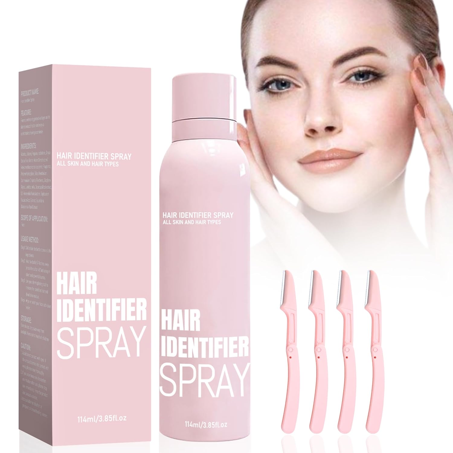 Hair Identifier Spray for Face Shaving, Facial Hair Identifier Spray for Dermaplaning, Premium Face and Body Shaving Spray for Women & Men – Smooth Skin Tool